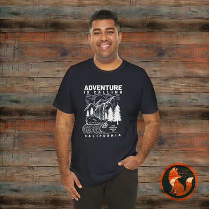Adventure Is Calling Unisex Tee | Perfect for Outdoor Lovers, Camping, Hiking, Travel, Gifts