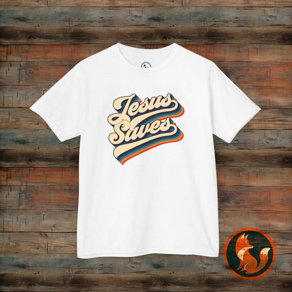 Kids Jesus Saves Tee, Cute Christian Tee, Church T-Shirt, Kids Casual Wear, Faith-Based Apparel