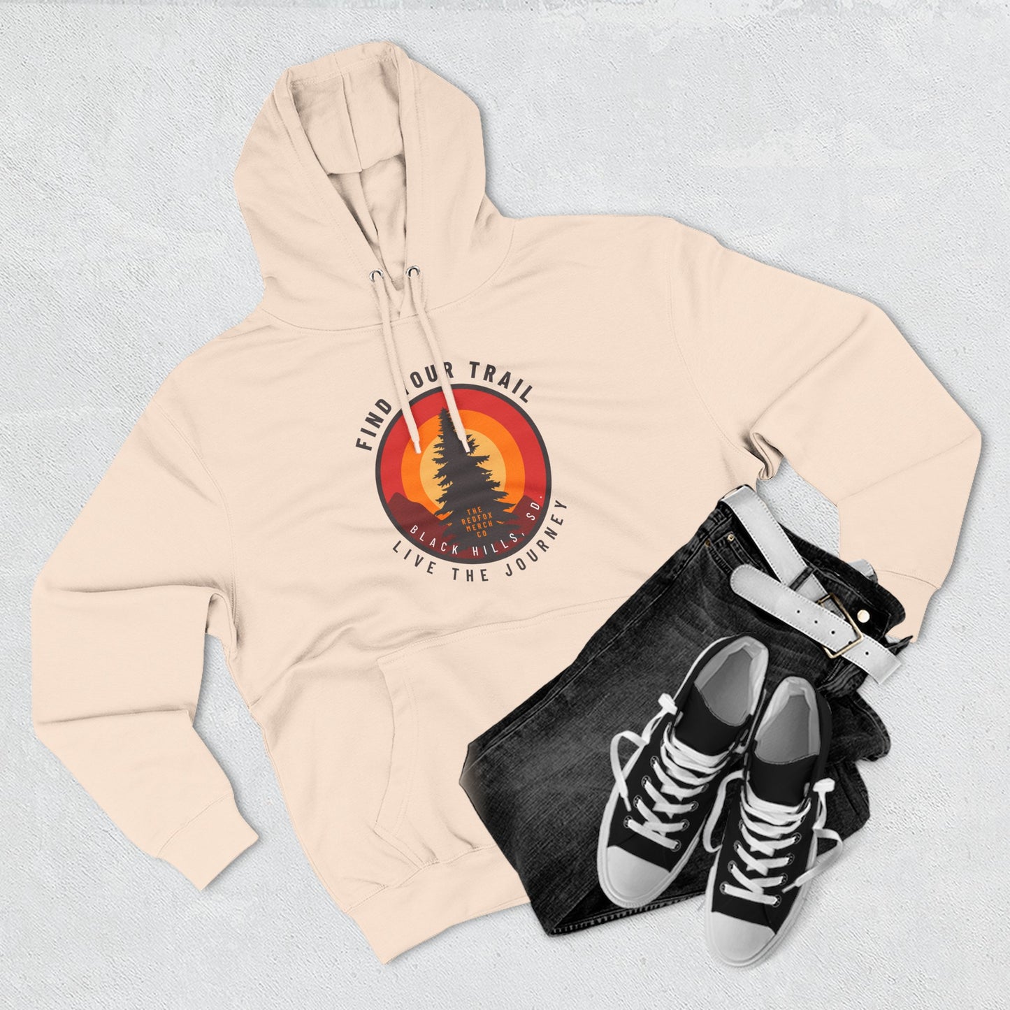 Adventure-Inspired Fleece Hoodie with Retro Design, Cozy Layer for Nature Lovers, Perfect for Hiking, Camping, Travel, Gifts
