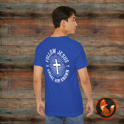 Faith-Inspired Unisex Tee - Follow Jesus Design, Christian Apparel, Inspirational Shirt, Gift for Believers, Religious Tee