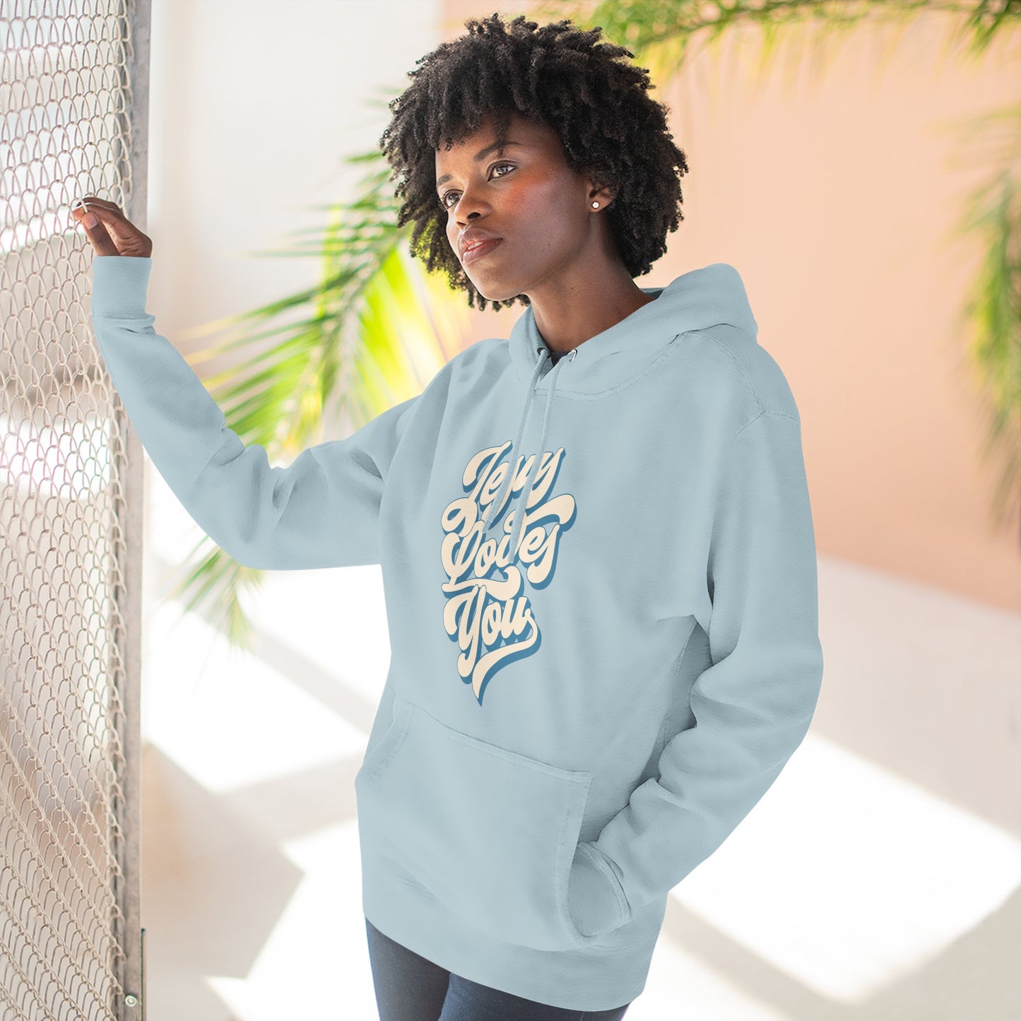 Jesus Loves You Fleece Hoodie - Perfect for Fall and Winter, Casual Wear, Comfortable Fashion, Every Day Essentials