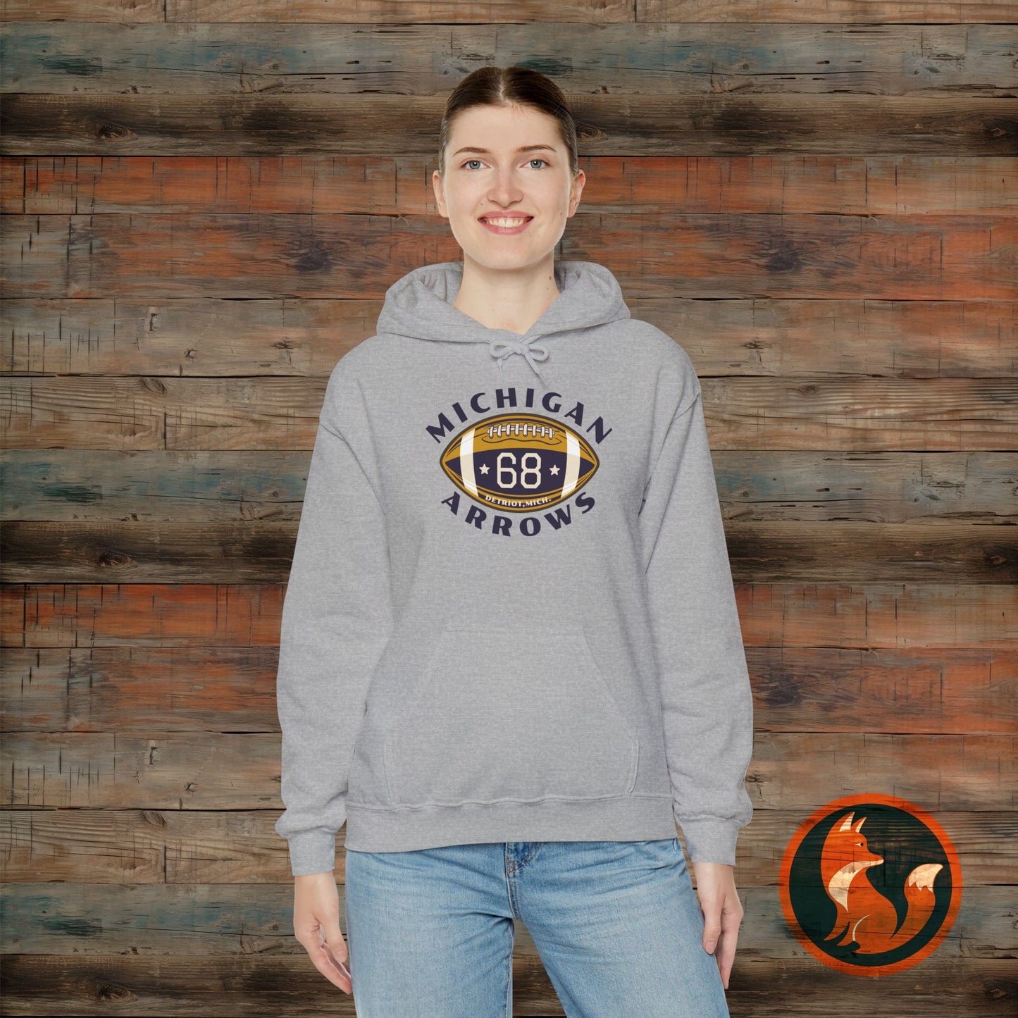 Michigan Arrows Football Hooded Sweatshirt, Unisex Hoodie, Sportswear, Athletic Gift, Casual Wear, Team Spirit Apparel