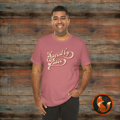 Saved by Grace Unisex Tee, Casual Faith Shirt, Inspirational T-shirt, Christian Apparel, Gift for Believers