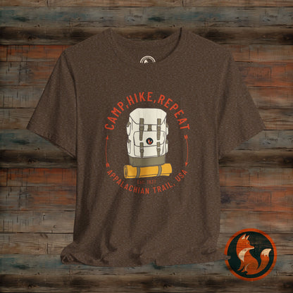 Outdoor Adventure Tee - Camp Hike Repeat, Unisex T-Shirt, Nature Lover Gift, Hiking Shirt, Summer Wardrobe Essential, Camping Apparel