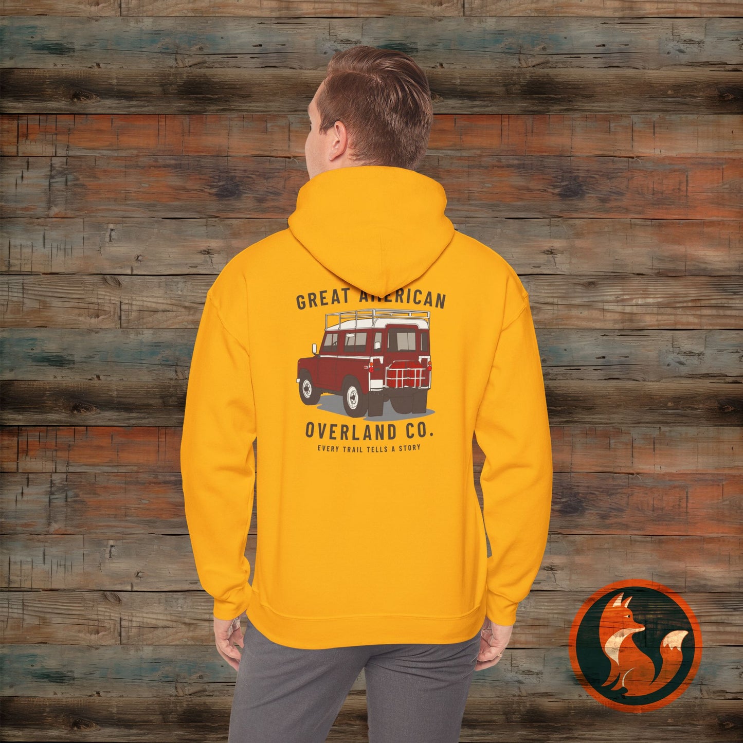 Great American Overland Hoodie - Adventure Sweater for Road Trips, Travel Gift, Outdoor Activities, Vintage Style, Camping Apparel
