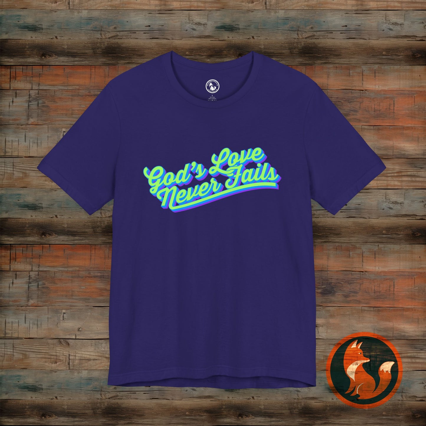 God's Love Never Fails Unisex Tee, Faith-Based Shirt, Religious Apparel, Inspirational T-Shirt, Christian Gifts, Everyday Comfort