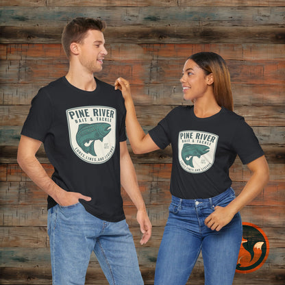 Pine River Fishing Tee - Perfect for Outdoors Enthusiasts, Great for Summer, Father's Day, Fishing Trips, or Just Casual Wear