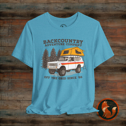 Backcountry Adventure Company Tee, Vintage Camping Shirt, Outdoor Enthusiast Gift, Unisex Graphic Tee, Travel Lover Apparel