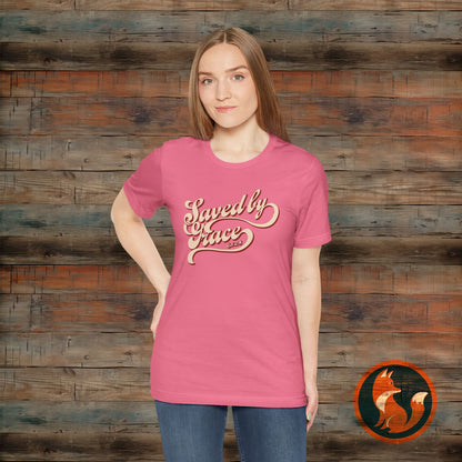 Saved by Grace Unisex Tee, Casual Faith Shirt, Inspirational T-shirt, Christian Apparel, Gift for Believers