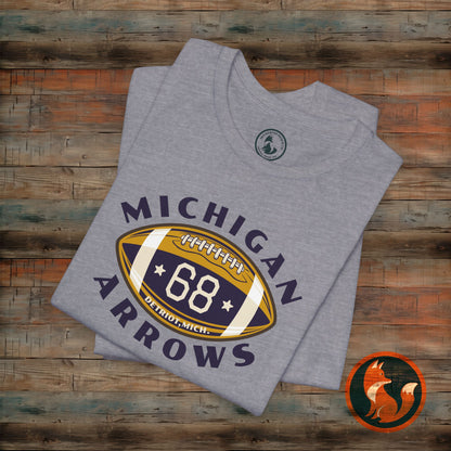 Vintage Michigan Arrows Football Tee, Unisex Classic Sports Shirt, Gift for Him, Casual Wear, Fall Game Day Shirt