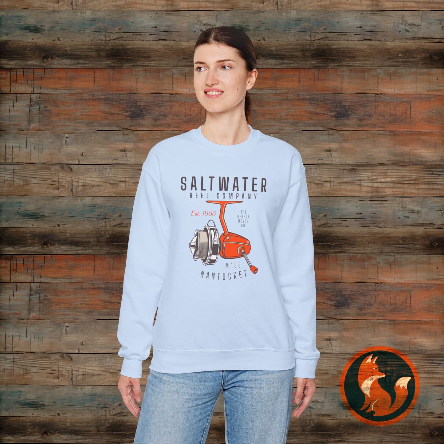 Saltwater Fishing Crewneck Sweatshirt, Unisex Casual Outerwear, Gift for Anglers, Cozy Fishing Apparel, Nautical Style
