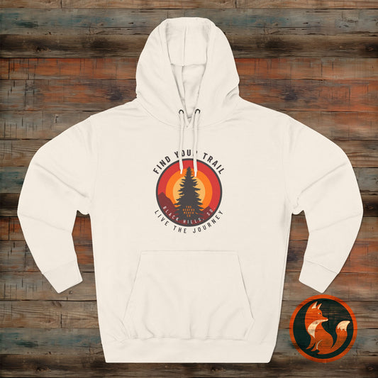Adventure-Inspired Fleece Hoodie with Retro Design, Cozy Layer for Nature Lovers, Perfect for Hiking, Camping, Travel, Gifts