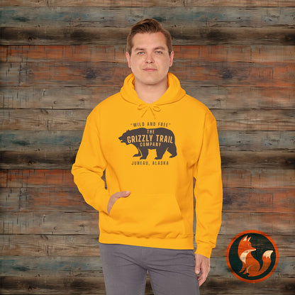 Cozy Adventure Hoodie, Grizzly Bear Print Sweatshirt, Wild and Free Apparel, Nature Lover Gift, Alaskan Style Clothing