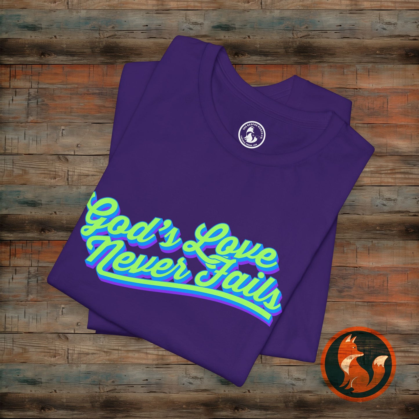 God's Love Never Fails Unisex Tee, Faith-Based Shirt, Religious Apparel, Inspirational T-Shirt, Christian Gifts, Everyday Comfort