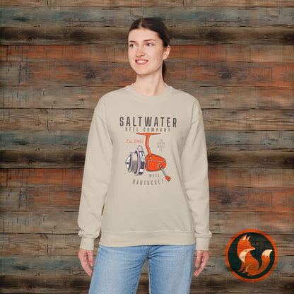 Saltwater Fishing Crewneck Sweatshirt, Unisex Casual Outerwear, Gift for Anglers, Cozy Fishing Apparel, Nautical Style