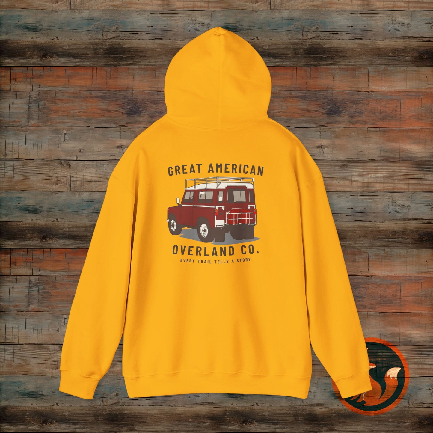 Great American Overland Hoodie - Adventure Sweater for Road Trips, Travel Gift, Outdoor Activities, Vintage Style, Camping Apparel