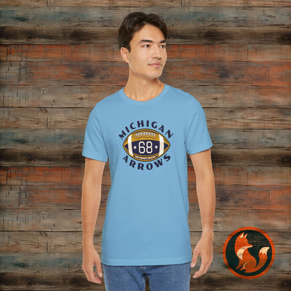 Vintage Michigan Arrows Football Tee, Unisex Classic Sports Shirt, Gift for Him, Casual Wear, Fall Game Day Shirt