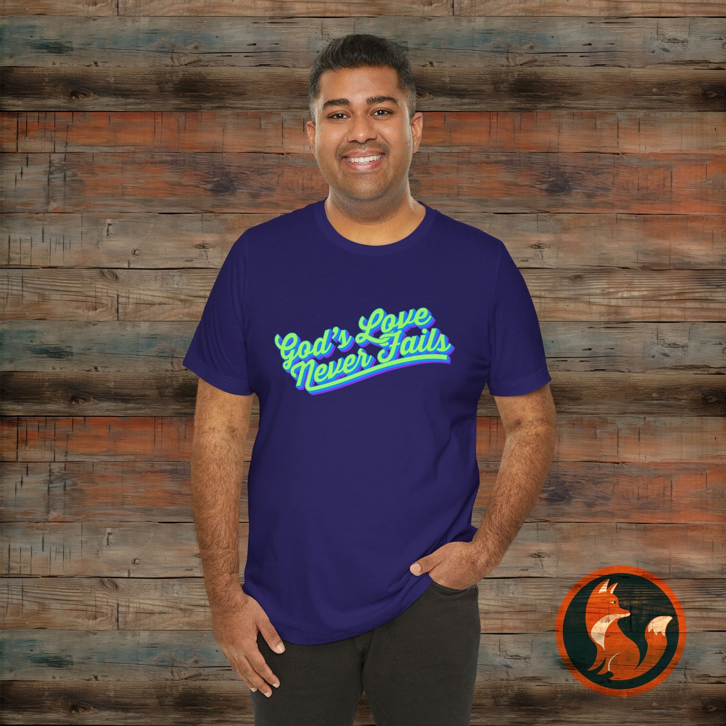 God's Love Never Fails Unisex Tee, Faith-Based Shirt, Religious Apparel, Inspirational T-Shirt, Christian Gifts, Everyday Comfort