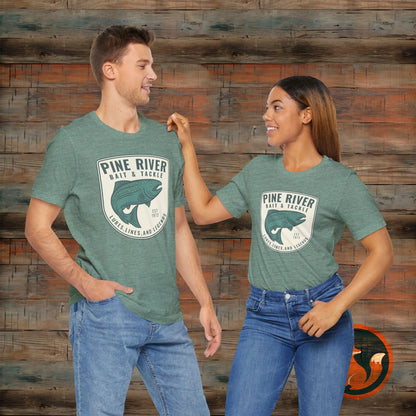 Pine River Fishing Tee - Perfect for Outdoors Enthusiasts, Great for Summer, Father's Day, Fishing Trips, or Just Casual Wear