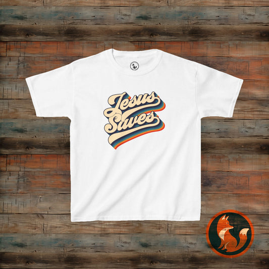 Kids Jesus Saves Tee, Cute Christian Tee, Church T-Shirt, Kids Casual Wear, Faith-Based Apparel