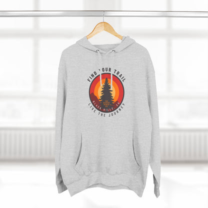 Adventure-Inspired Fleece Hoodie with Retro Design, Cozy Layer for Nature Lovers, Perfect for Hiking, Camping, Travel, Gifts