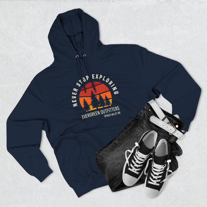 Explore More: Cozy Three-Panel Fleece Hoodie, Adventure Sweatshirt, Outdoor Gift, Travel Apparel, Nature Lovers Hoodie