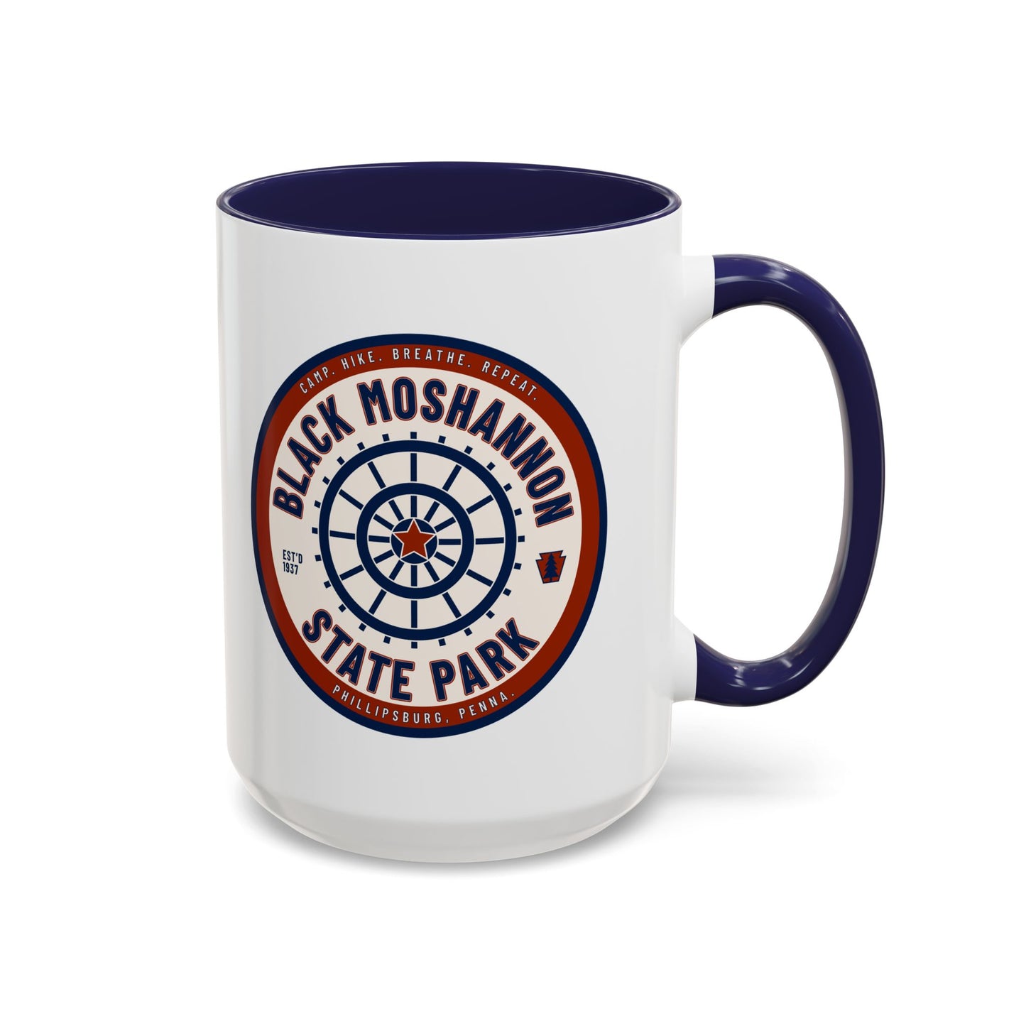 Accent Coffee Mug with Black Moshannion State Park Design - Perfect for Nature Lovers, Hiking Gifts, Outdoor Adventures, Unique Coffee [...]