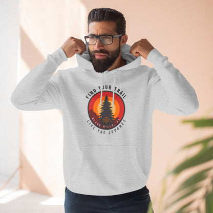 Adventure-Inspired Fleece Hoodie with Retro Design, Cozy Layer for Nature Lovers, Perfect for Hiking, Camping, Travel, Gifts