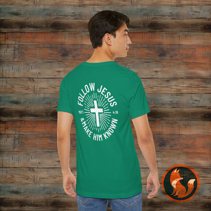 Faith-Inspired Unisex Tee - Follow Jesus Design, Christian Apparel, Inspirational Shirt, Gift for Believers, Religious Tee
