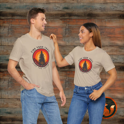 Unisex Adventure T-Shirt - Find Your Trail, Live the Journey, Outdoor Tee, Hiking Gift, Nature Lover Apparel