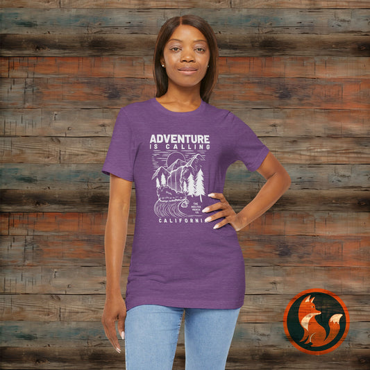 Adventure Is Calling Unisex Tee | Perfect for Outdoor Lovers, Camping, Hiking, Travel, Gifts