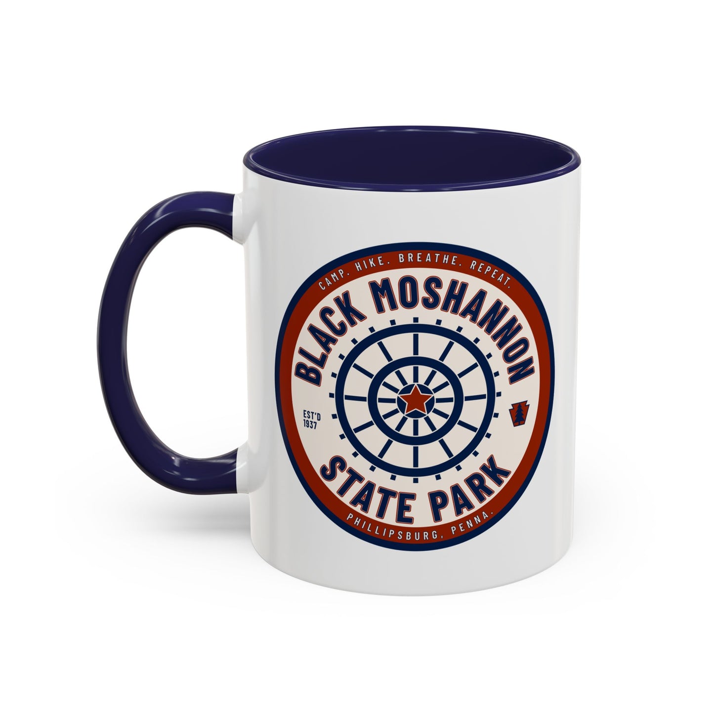Accent Coffee Mug with Black Moshannion State Park Design - Perfect for Nature Lovers, Hiking Gifts, Outdoor Adventures, Unique Coffee [...]