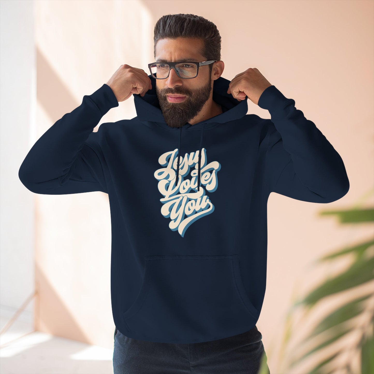Jesus Loves You Fleece Hoodie - Perfect for Fall and Winter, Casual Wear, Comfortable Fashion, Every Day Essentials
