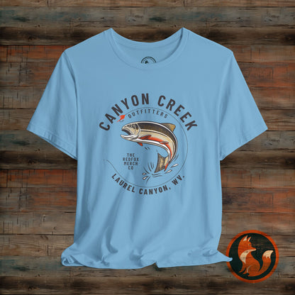 Canyon Creek Vintage Fishing Tee, Unisex Casual Shirt, Outdoor Adventure Apparel, Gift for Anglers, Nature Lover's Tee