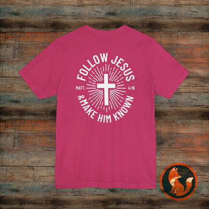 Faith-Inspired Unisex Tee - Follow Jesus Design, Christian Apparel, Inspirational Shirt, Gift for Believers, Religious Tee