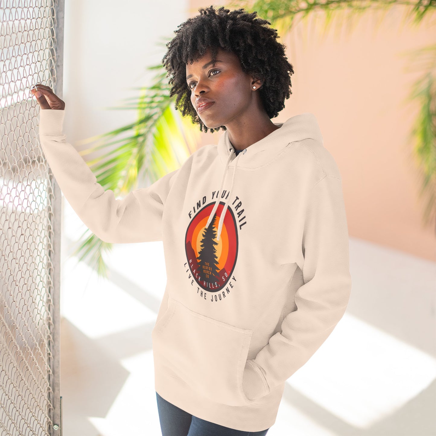 Adventure-Inspired Fleece Hoodie with Retro Design, Cozy Layer for Nature Lovers, Perfect for Hiking, Camping, Travel, Gifts