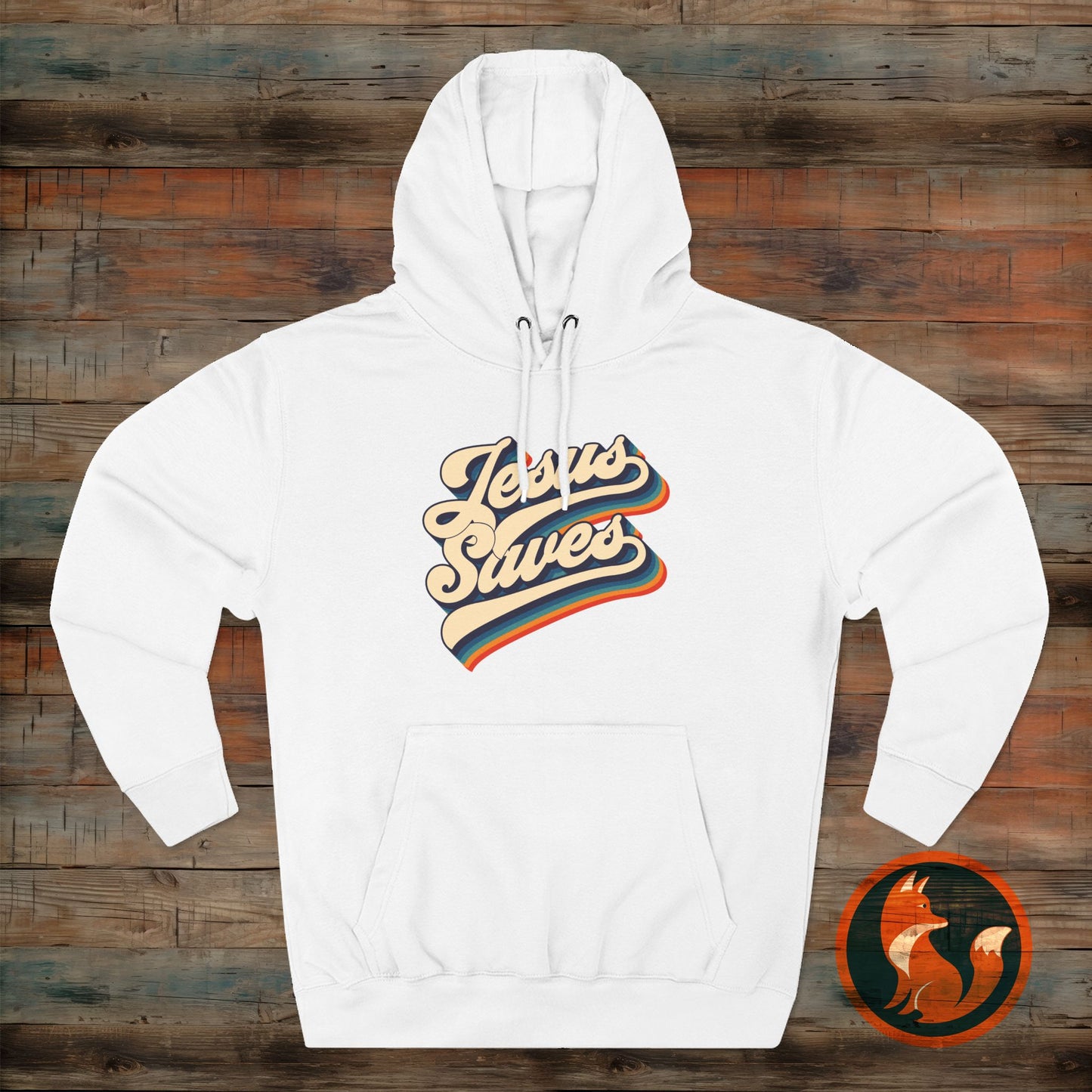 Vintage Jesus Saves Fleece Hoodie, Cozy Religious Sweatshirt, Faith-based Gift, Winter Wardrobe Essential, Perfect for Church Events