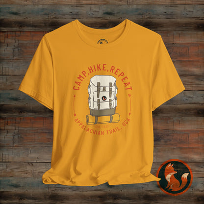 Outdoor Adventure Tee - Camp Hike Repeat, Unisex T-Shirt, Nature Lover Gift, Hiking Shirt, Summer Wardrobe Essential, Camping Apparel