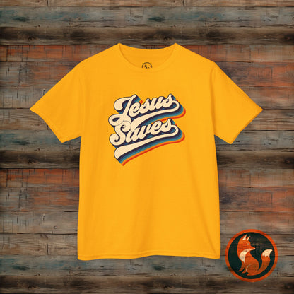 Kids Jesus Saves Tee, Cute Christian Tee, Church T-Shirt, Kids Casual Wear, Faith-Based Apparel