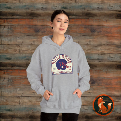 Vintage Bulldogs Hoodie, Unisex Sports Sweatshirt, Philadelphia Apparel, Cozy Game Day Gear, Unique Gift for Him/Her