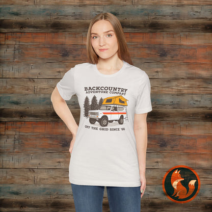 Backcountry Adventure Company Tee, Vintage Camping Shirt, Outdoor Enthusiast Gift, Unisex Graphic Tee, Travel Lover Apparel