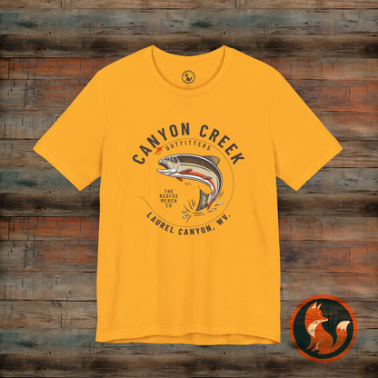 Canyon Creek Vintage Fishing Tee, Unisex Casual Shirt, Outdoor Adventure Apparel, Gift for Anglers, Nature Lover's Tee