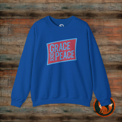 Unisex Crewneck Sweatshirt - Grace and Peace, Cozy Gift, Inspirational Apparel, Fall Fashion, Everyday Wear, Relaxed Style