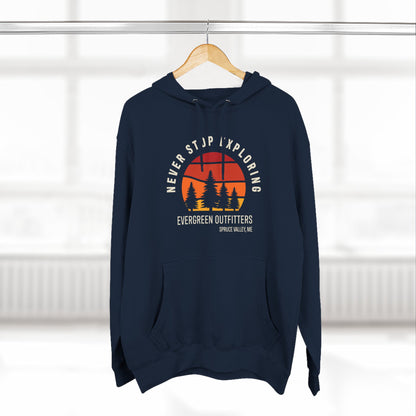 Explore More: Cozy Three-Panel Fleece Hoodie, Adventure Sweatshirt, Outdoor Gift, Travel Apparel, Nature Lovers Hoodie