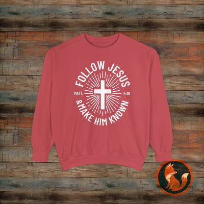 Faith-Inspired Sweatshirt: Follow Jesus & Make Him Known, Christian Gift, Inspirational Apparel, Unisex Fashion, Religious Sweatshirt