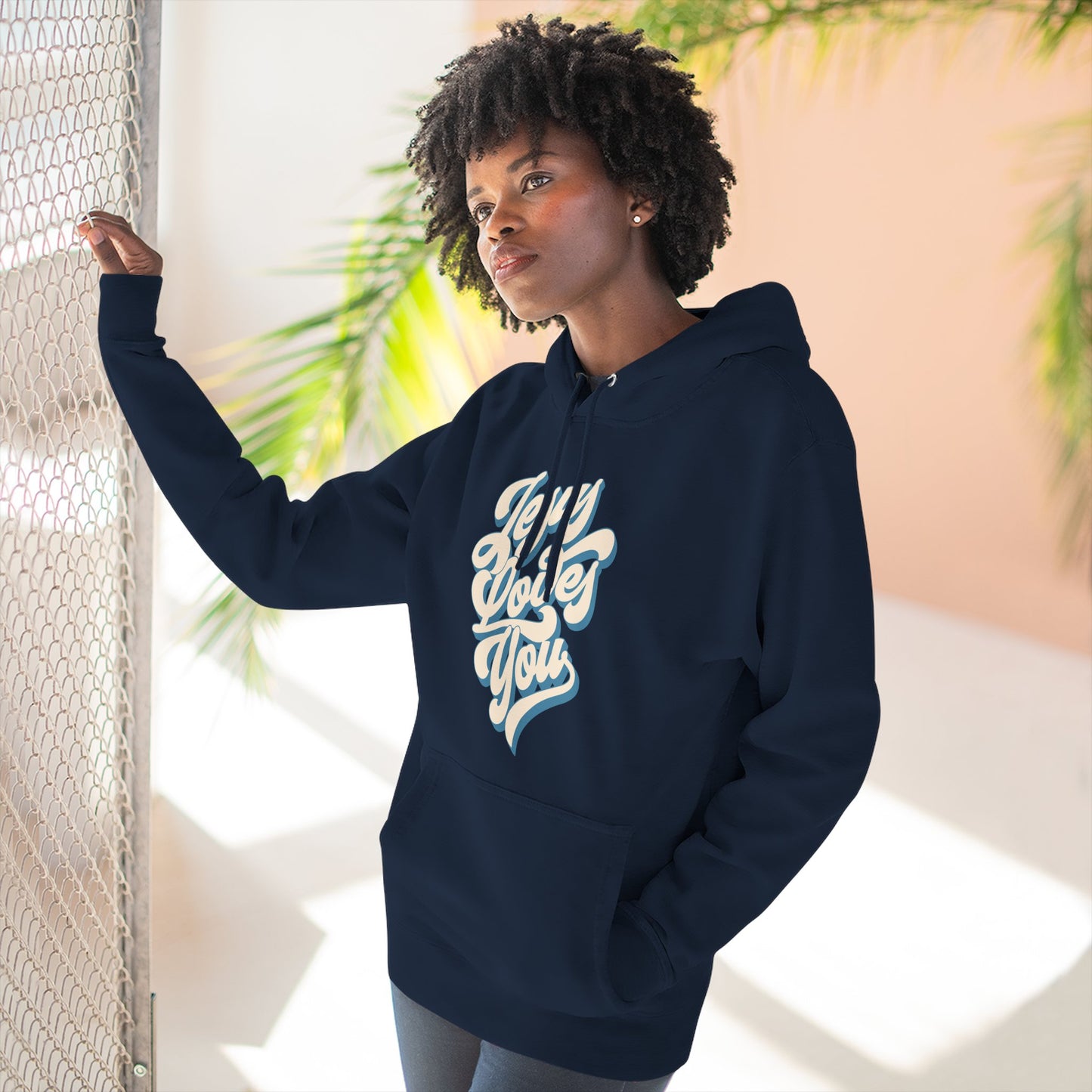 Jesus Loves You Fleece Hoodie - Perfect for Fall and Winter, Casual Wear, Comfortable Fashion, Every Day Essentials