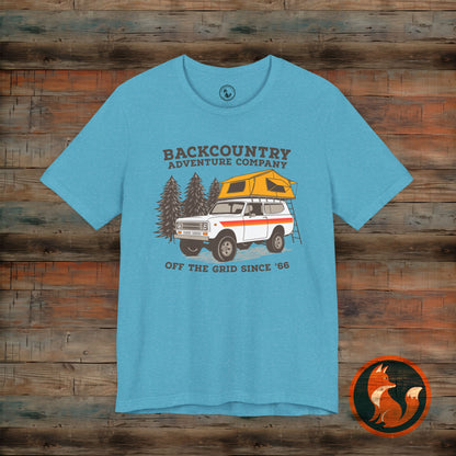 Backcountry Adventure Company Tee, Vintage Camping Shirt, Outdoor Enthusiast Gift, Unisex Graphic Tee, Travel Lover Apparel