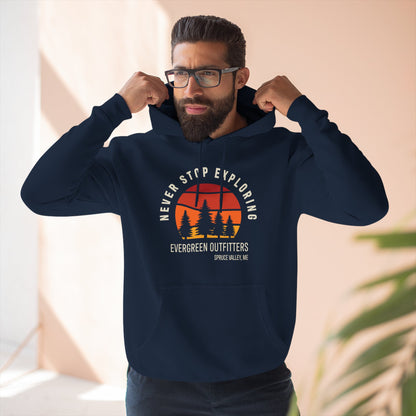 Explore More: Cozy Three-Panel Fleece Hoodie, Adventure Sweatshirt, Outdoor Gift, Travel Apparel, Nature Lovers Hoodie