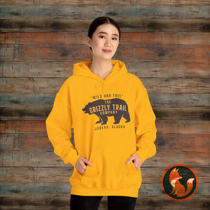 Cozy Adventure Hoodie, Grizzly Bear Print Sweatshirt, Wild and Free Apparel, Nature Lover Gift, Alaskan Style Clothing