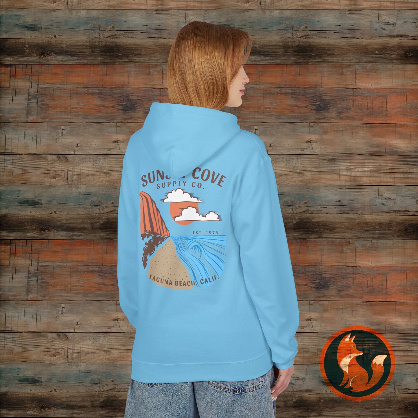 Laguna Beach Sunset Hoodie, Cozy Beachwear, Gift for Him/Her, Summer Apparel, Trendy Fleece
